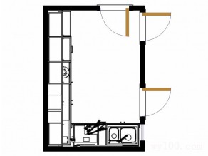L型橱柜厨房效果图 7平新颖吊柜设计_维意定制家具商城