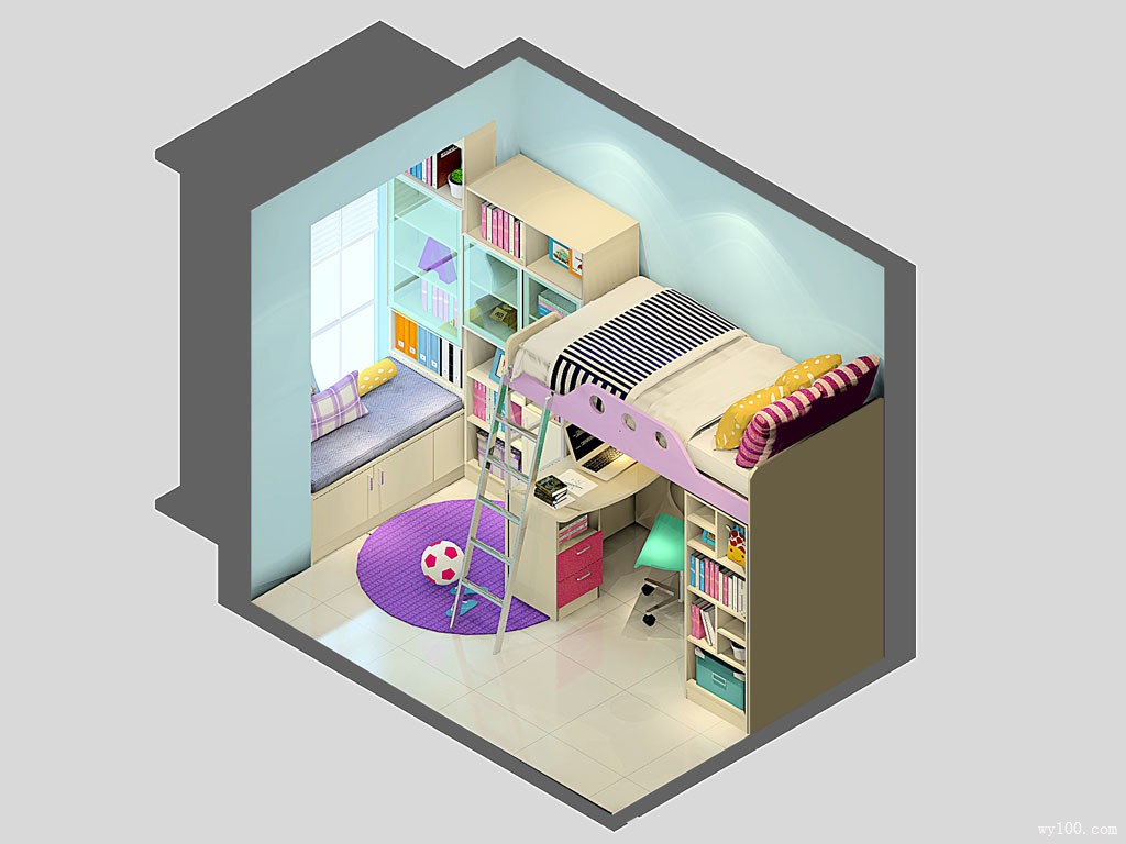 儿童房 6㎡上下床使空间得到大利用