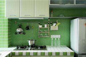 绿色瓷砖厨柜