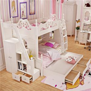 儿童房双层床效果图家具套