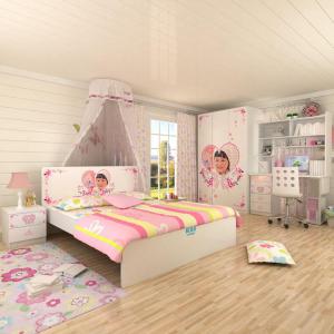 粉色儿童卧室床款式