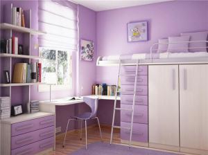 梦幻紫色儿童转角书桌