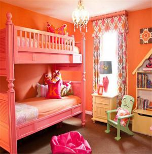粉色双人儿童房